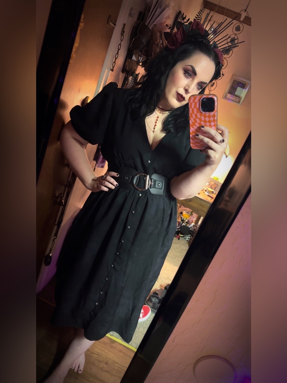 Disturbia women’s black button down dress